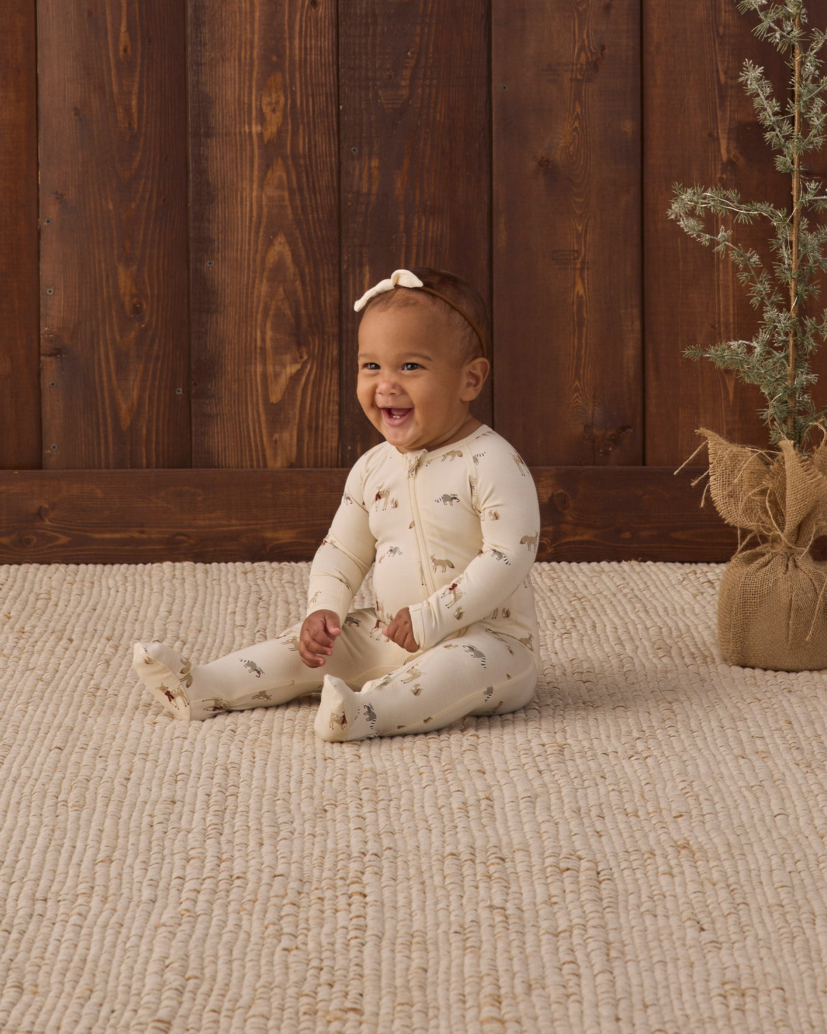 Quincy Mae Bamboo Zip Footie Forest Friends