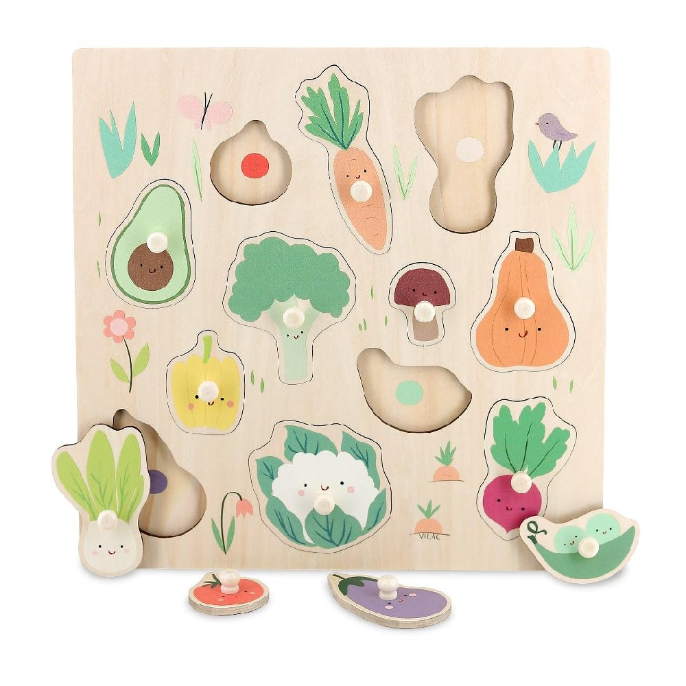Vilac - Vegetables Peg Puzzle - Sarah Betz - Vilac - littleyoyo.ca