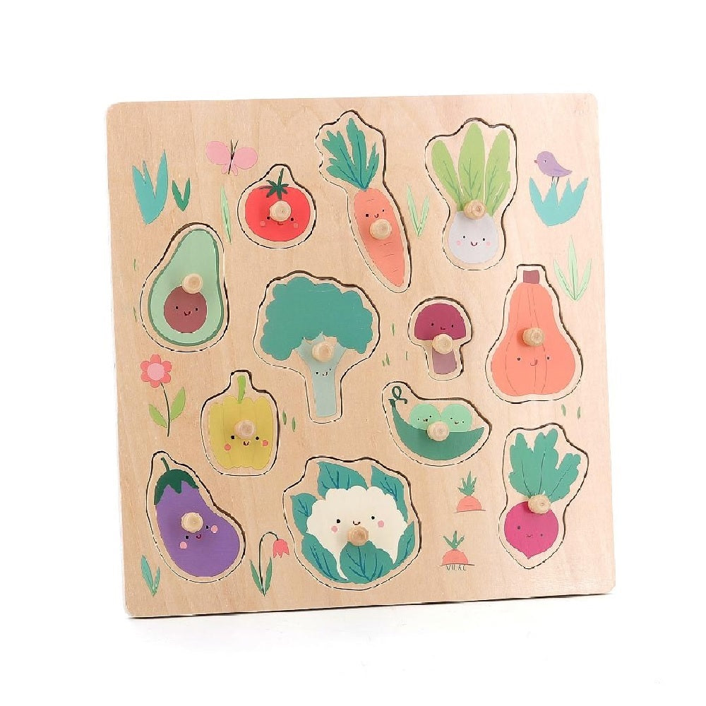 Vilac - Vegetables Peg Puzzle - Sarah Betz - Vilac - littleyoyo.ca