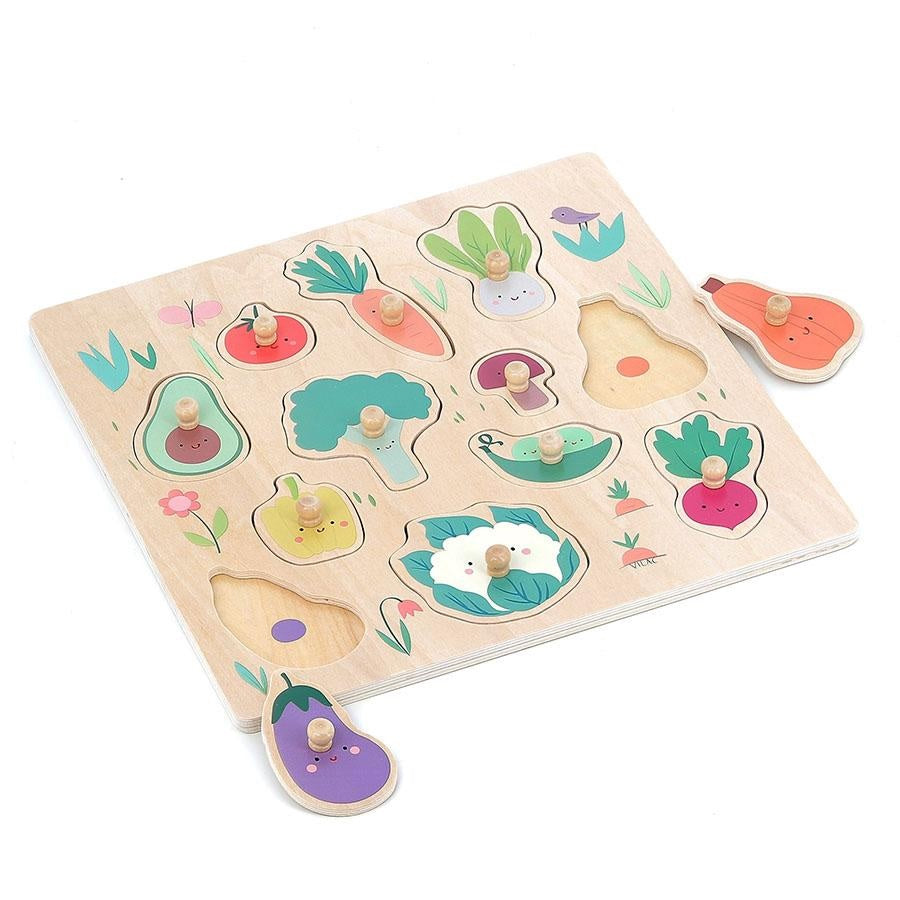 Vilac - Vegetables Peg Puzzle - Sarah Betz - Vilac - littleyoyo.ca