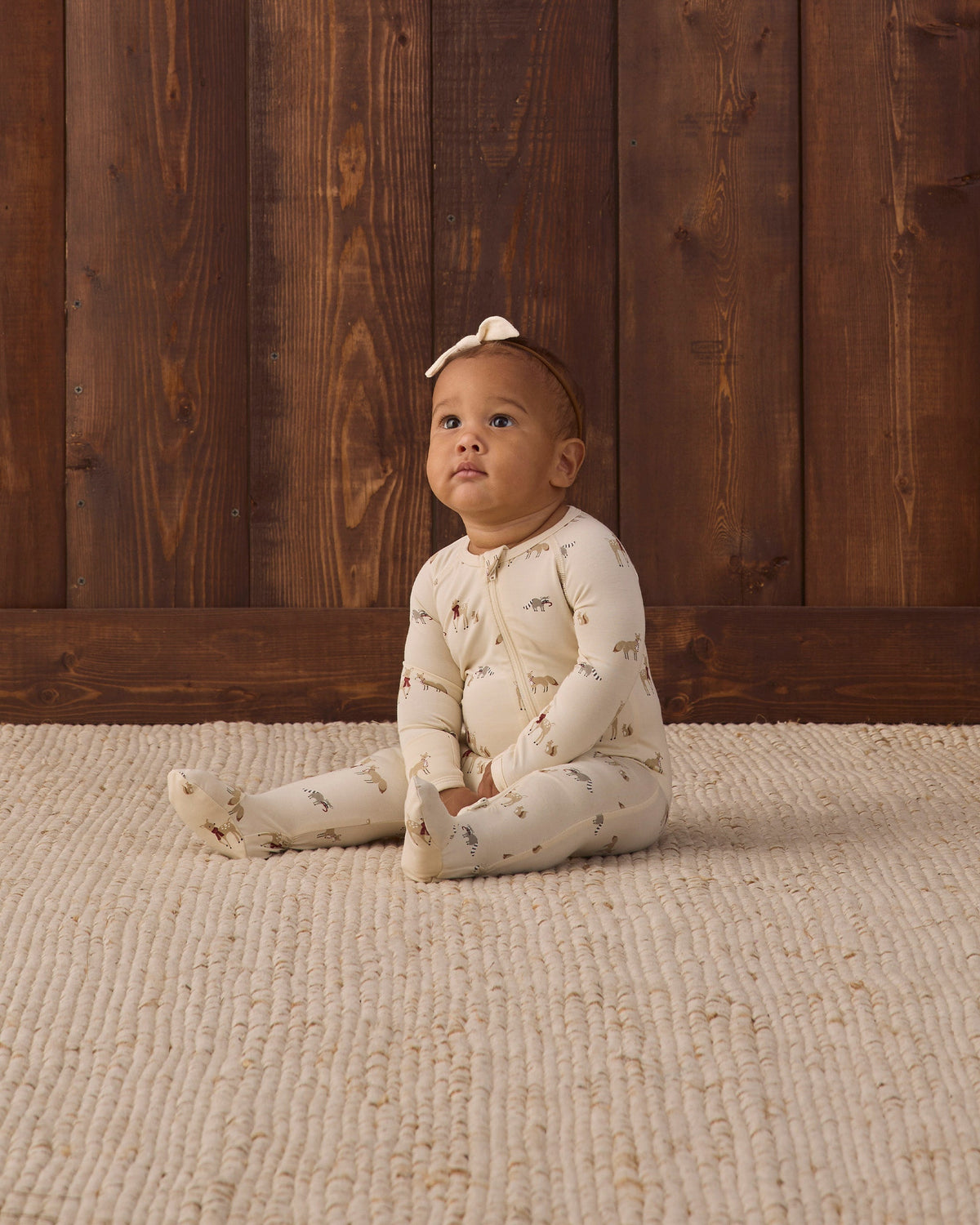 Quincy Mae Bamboo Zip Footie Forest Friends
