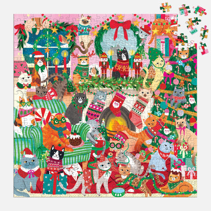 Mudpuppy - Merry Catmas! - 500 Piece Jigsaw Puzzle