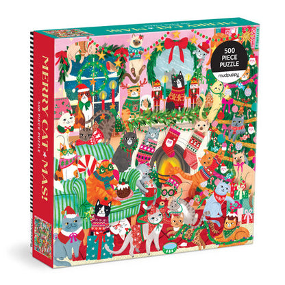 Mudpuppy - Merry Catmas! - 500 Piece Jigsaw Puzzle