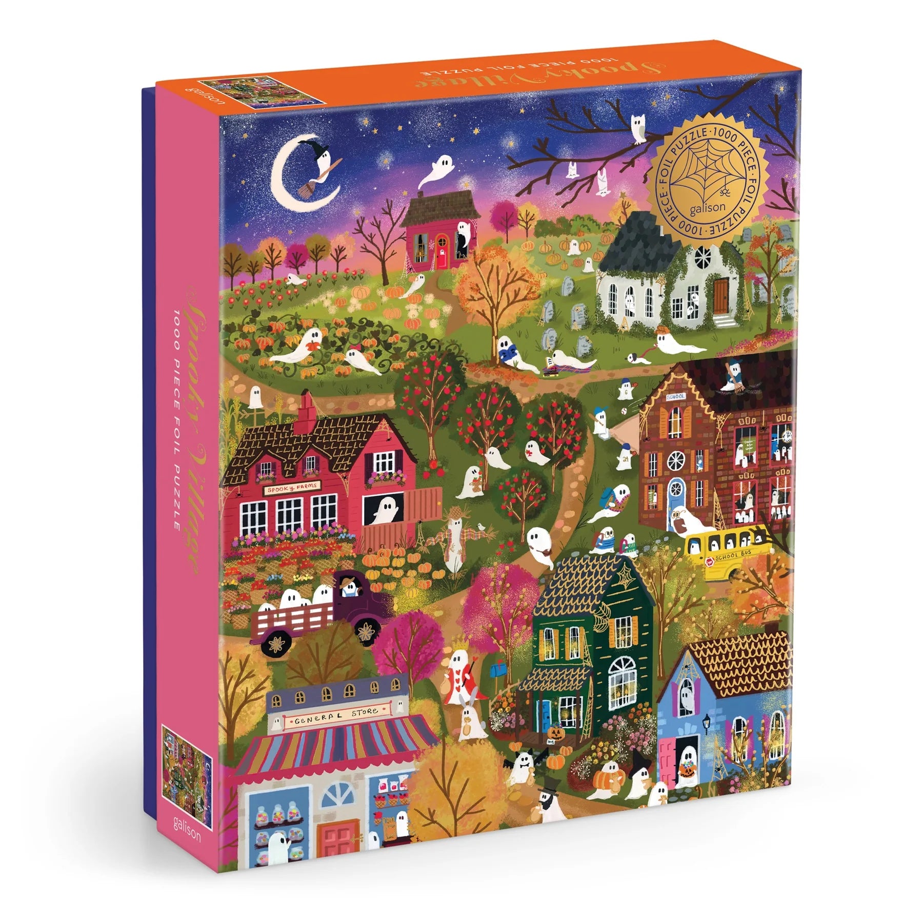 Joy Laforme Spooky Village - 1000pc Foil Jigsaw Puzzle - Galison - littleyoyo.ca