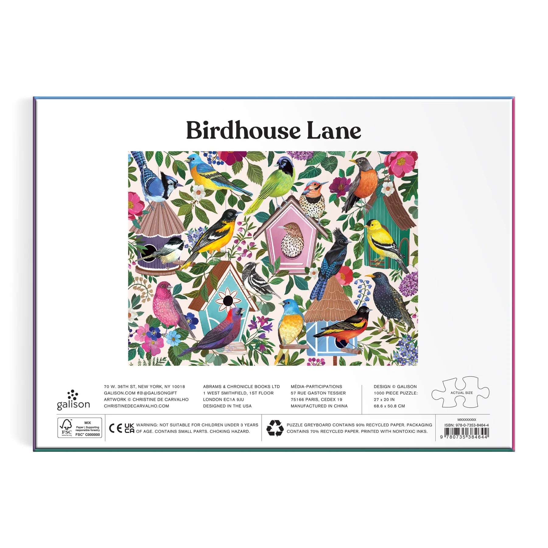 Birdhouse Lane - 1000pc Jigsaw Puzzle - Galison - littleyoyo.ca