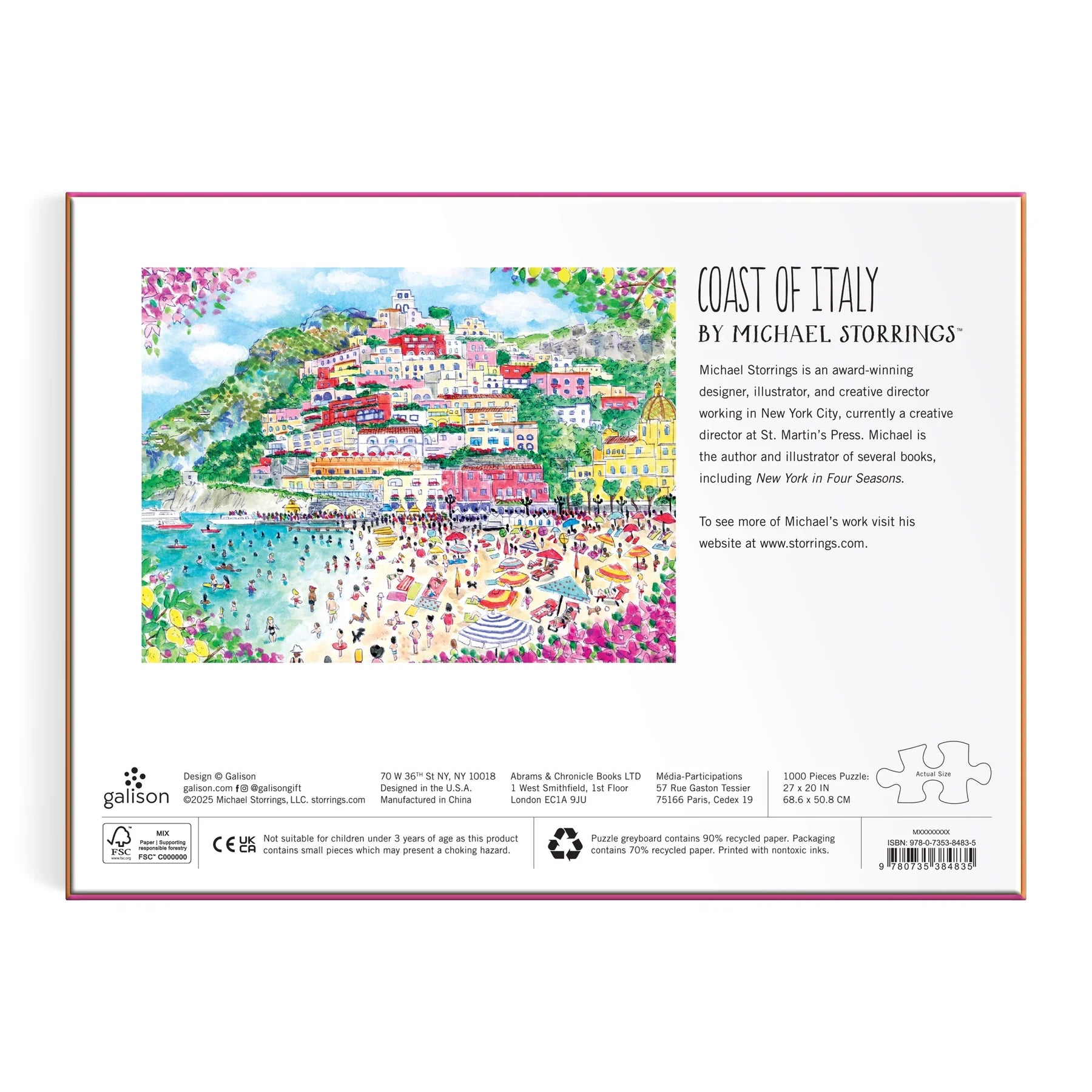 Michael Storrings Coast of Italy - 1000pc Jigsaw Puzzle - Galison - littleyoyo.ca