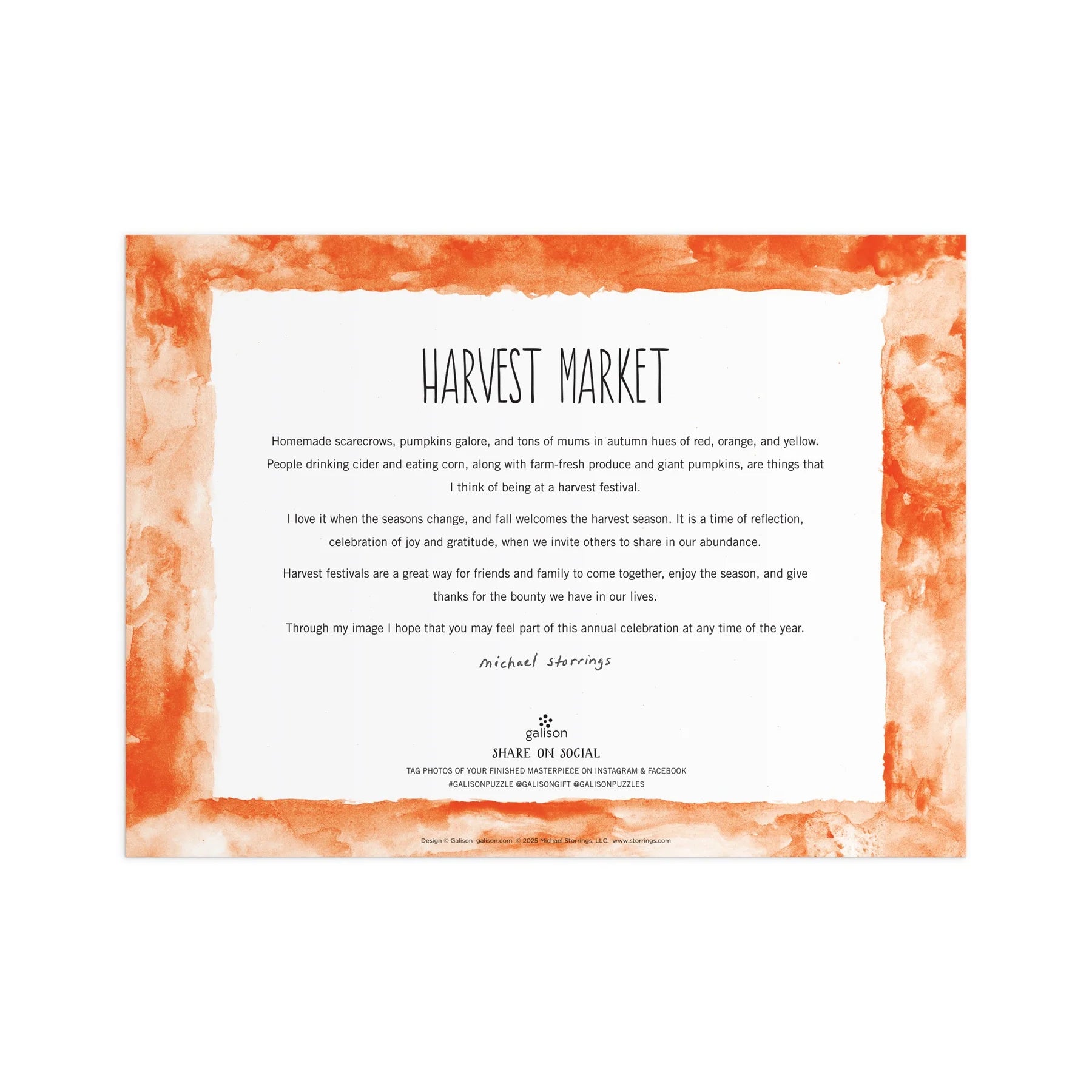 Michael Storrings Harvest Market - 1000pc Jigsaw Puzzle - Galison - littleyoyo.ca
