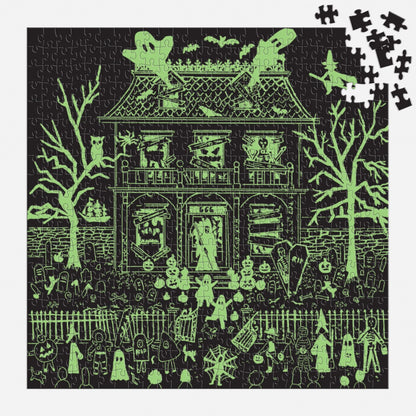 Michael Storrings Haunted House - 500 Piece Glow in the Dark Jigsaw Puzzle