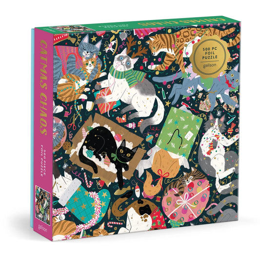 Catmas Chaos - 500 Piece Foil Jigsaw Puzzle