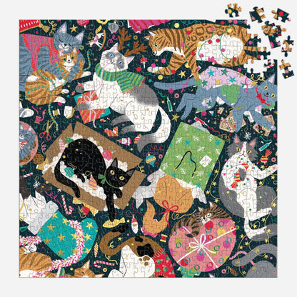 Catmas Chaos - 500 Piece Foil Jigsaw Puzzle