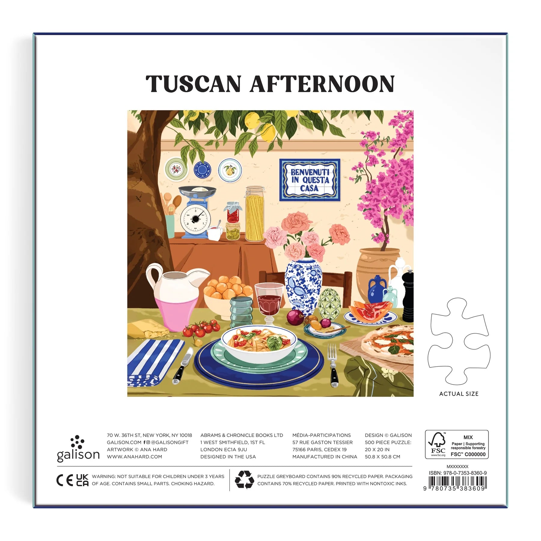 Tuscan Afternoon - 500pc Jigsaw Puzzle - Galison - littleyoyo.ca