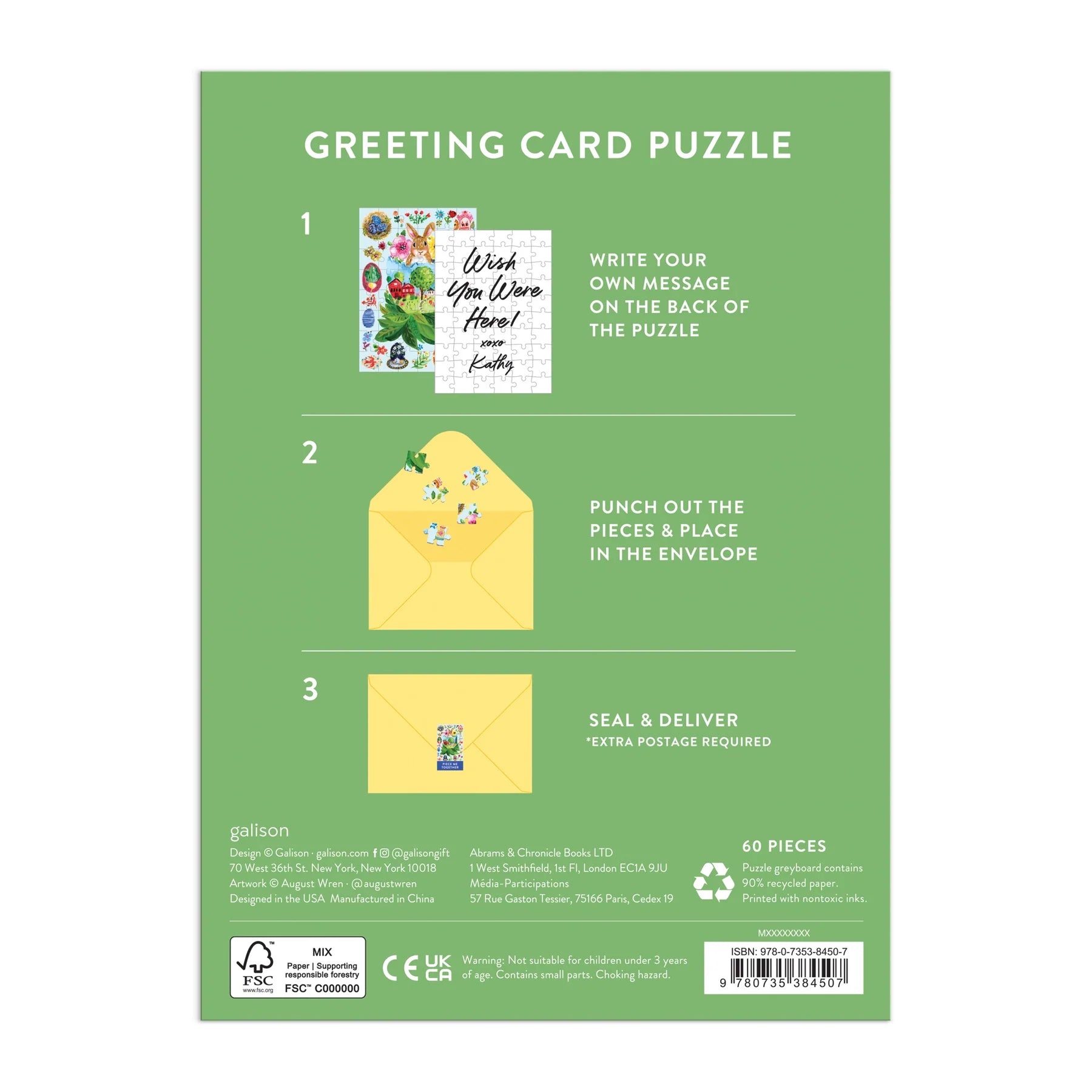 Artisanal Eggs Greeting Card Puzzle - Galison - littleyoyo.ca