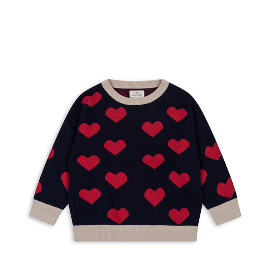 Konges Slojd - Lapis Knit Sweater GOTS -  Navy Heart