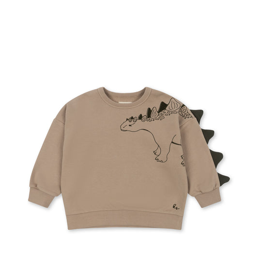 Konges Slojd - Lou Animal Spike Dino Sweatshirt Gots -  Oxford Tan
