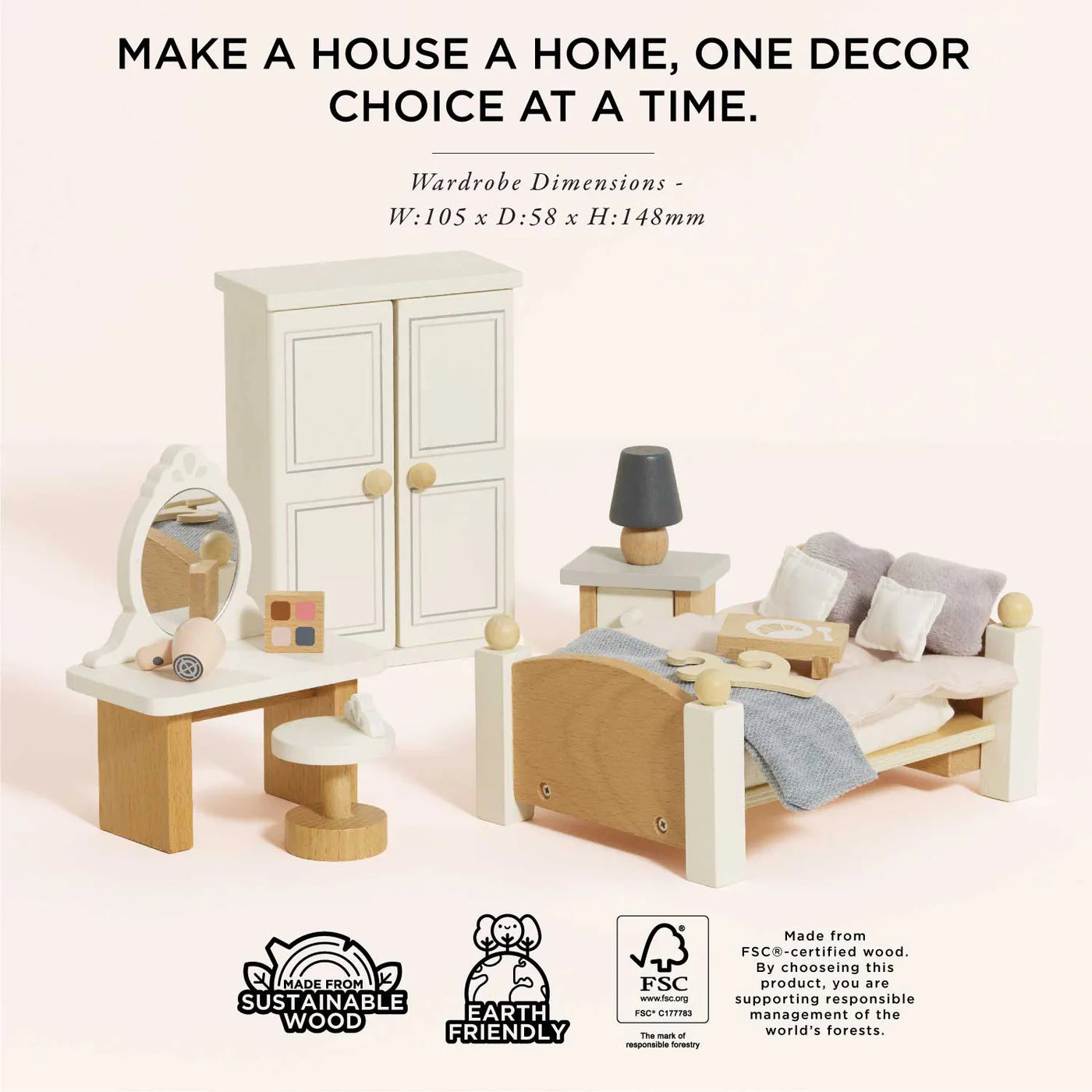 Le Toy Van - Wooden Dolls House Bedroom