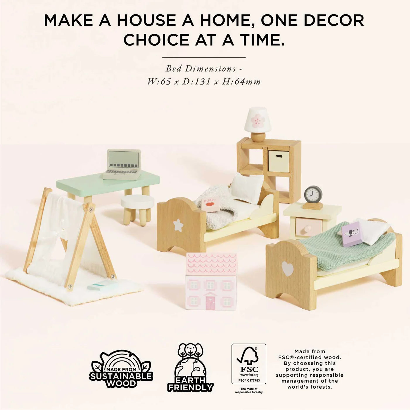 Le Toy Van - Wooden Dolls house Children's Bedroom