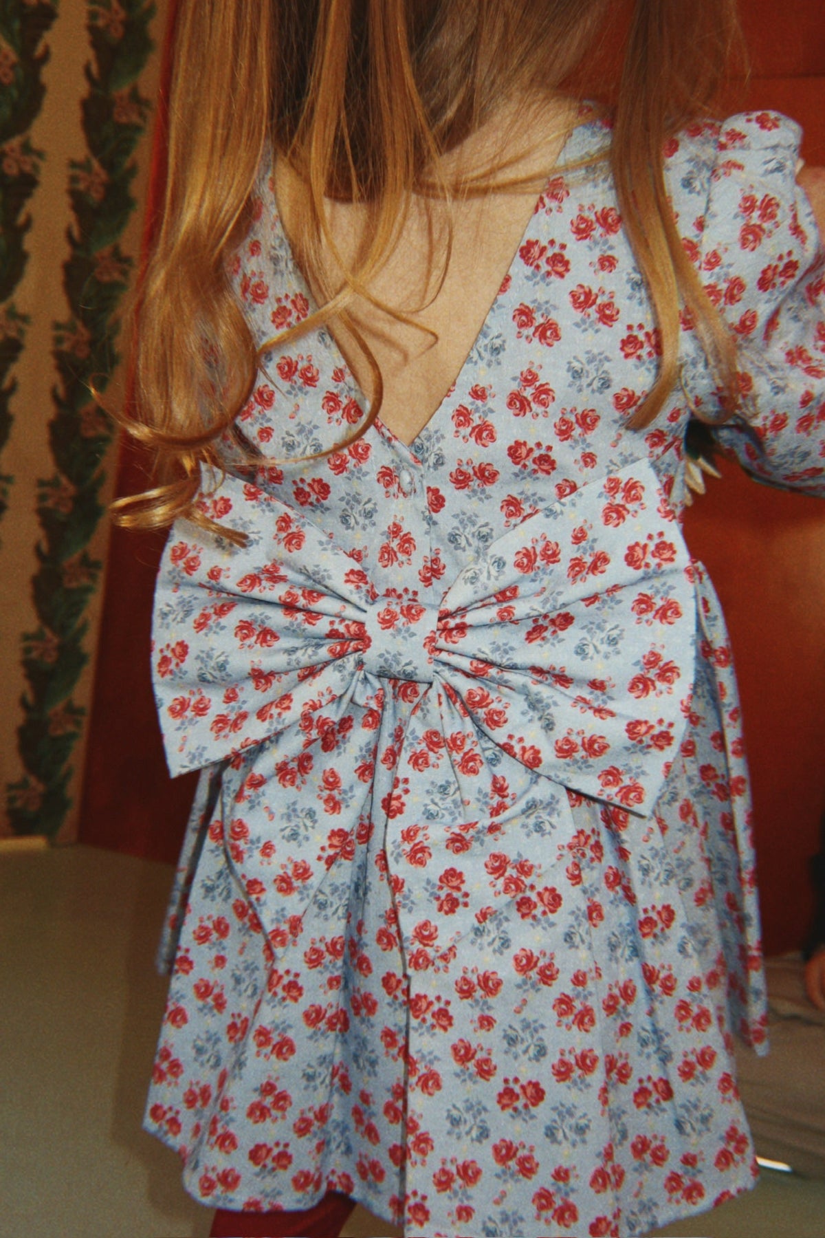 Konges Slojd Avi LS Bow Dress GOTS - Lumina Blu