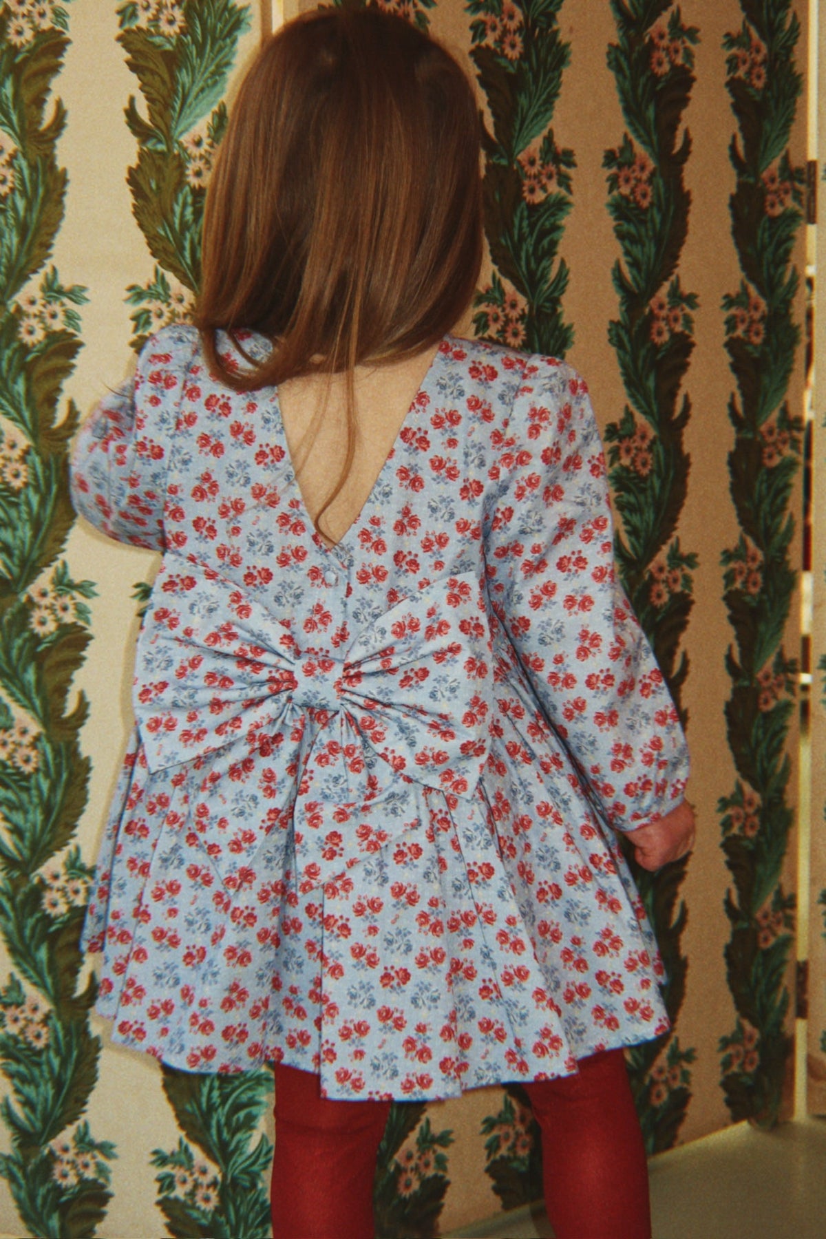 Konges Slojd Avi LS Bow Dress GOTS - Lumina Blu