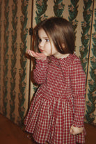 Konges Slojd Elin Smock Dress GOTS - Brick Check