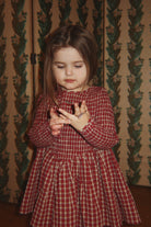 Konges Slojd Elin Smock Dress GOTS - Brick Check