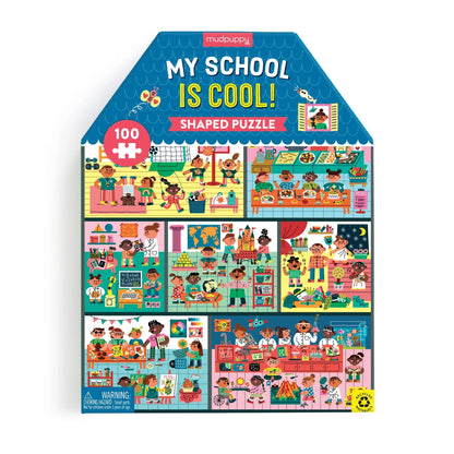 Mudpuppy - My School is Cool 100 Piece House-Shaped Puzzle