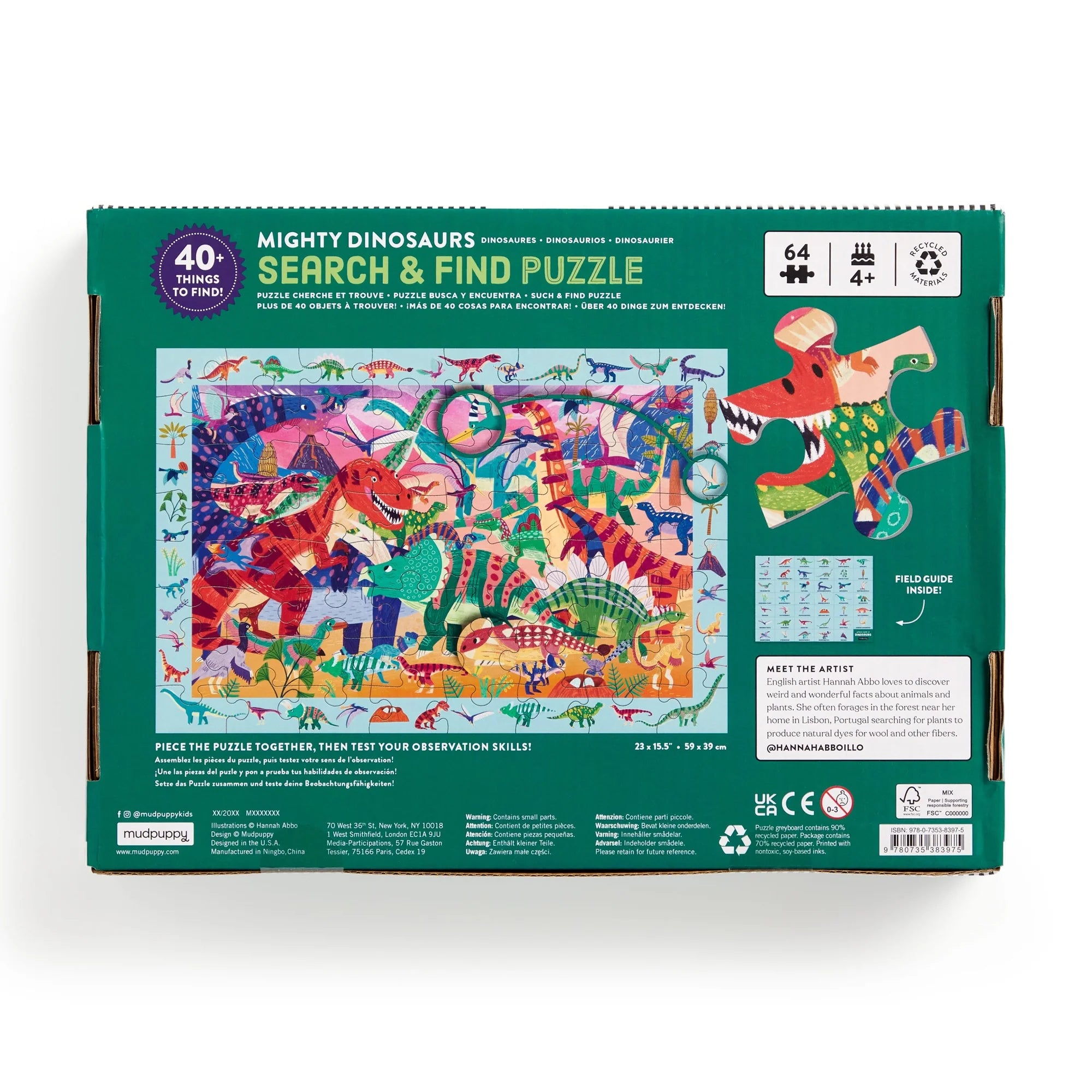 Mudpuppy - Mighty Dinosaur 64 Piece Search & Find Puzzle - Mudpuppy - littleyoyo.ca