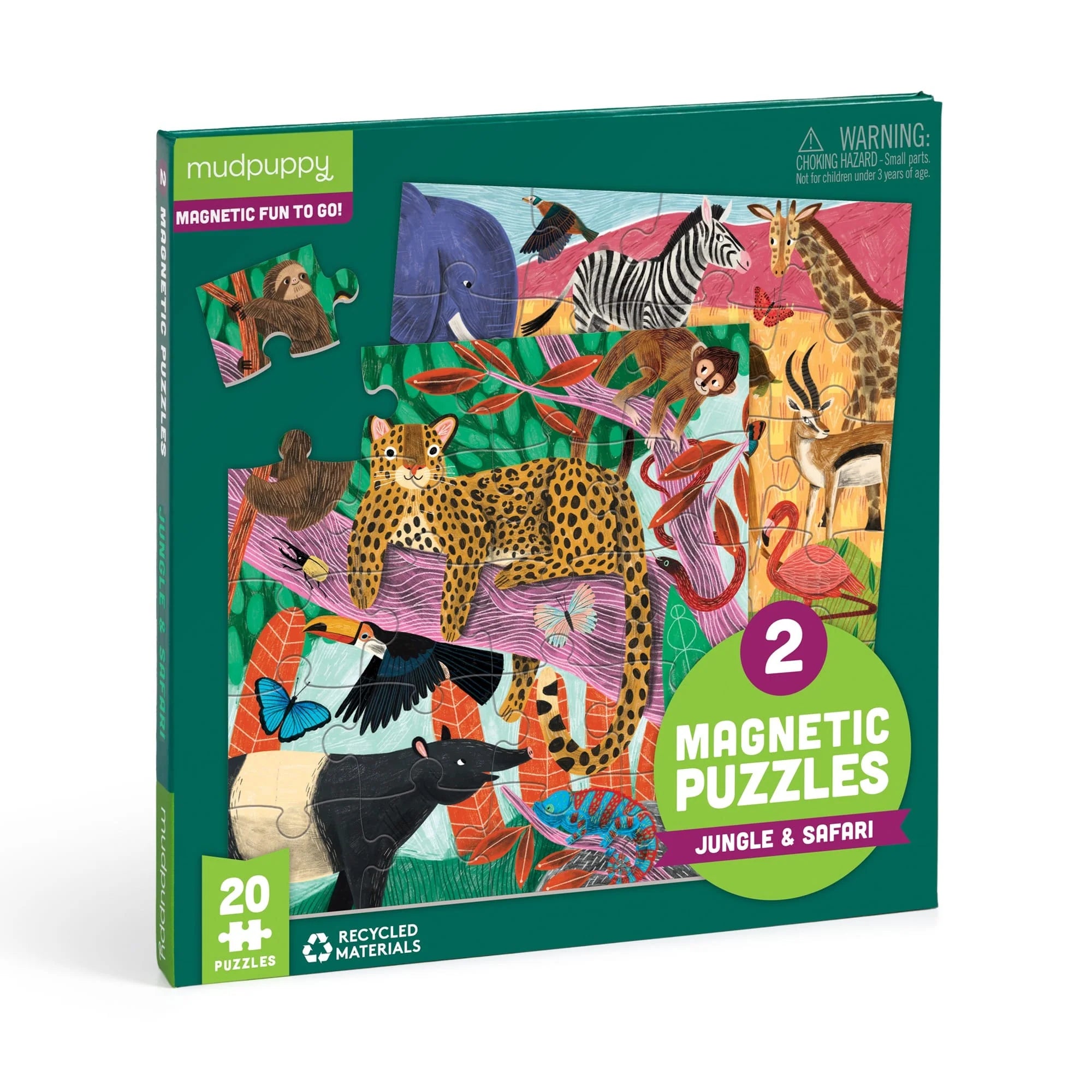 Mudpuppy - Jungle & Safari Magnetic Puzzles - Mudpuppy - littleyoyo.ca