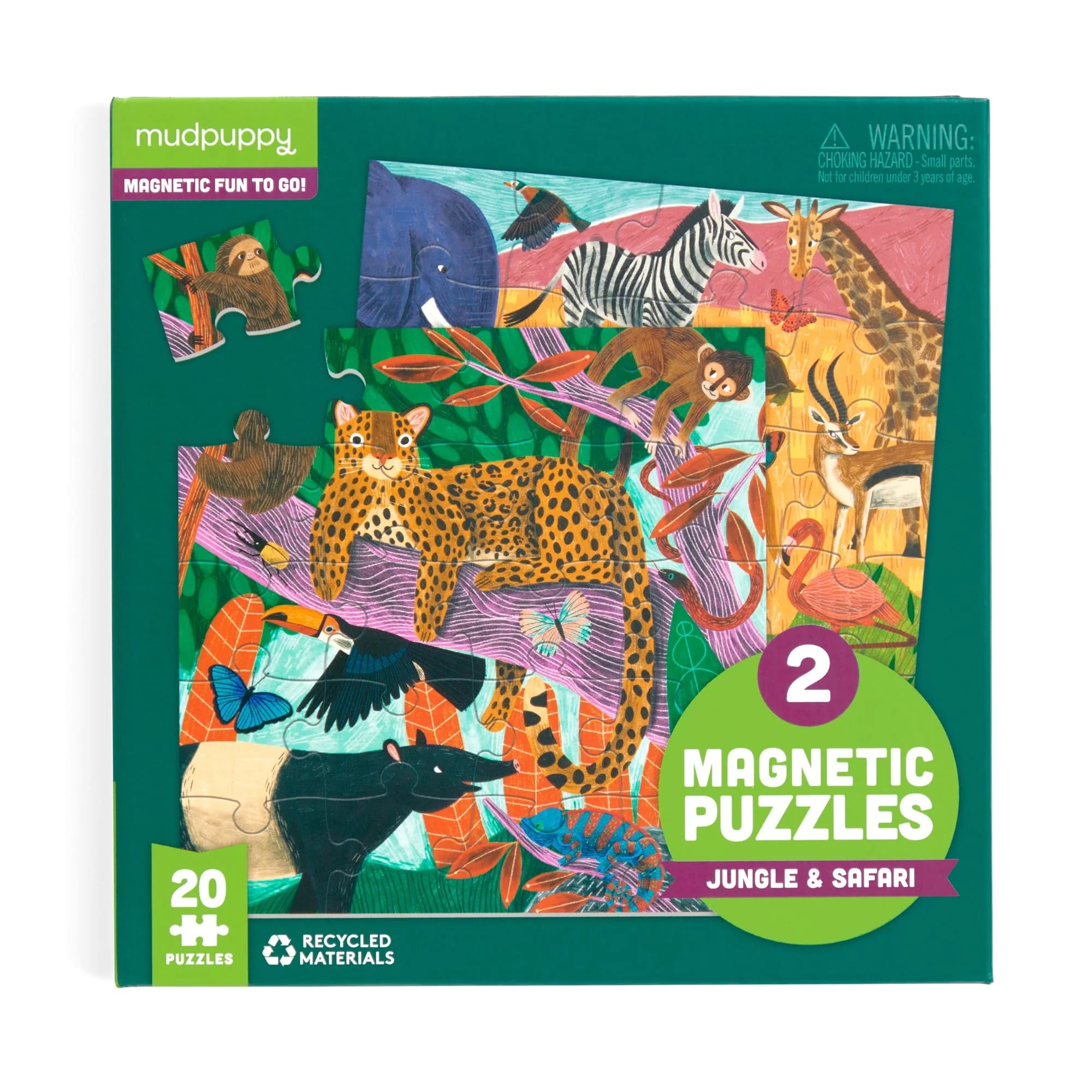 Mudpuppy - Jungle & Safari Magnetic Puzzles - Mudpuppy - littleyoyo.ca