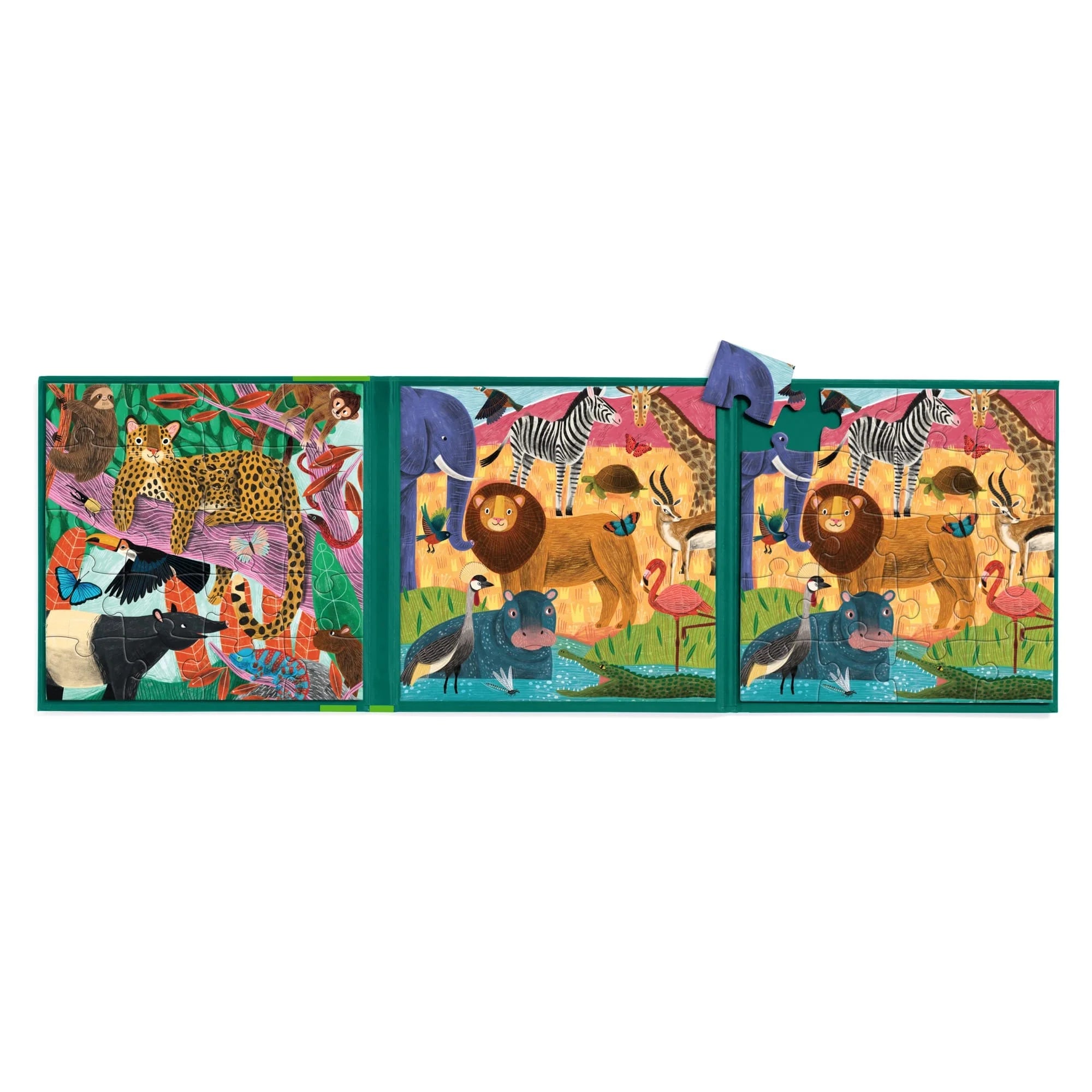 Mudpuppy - Jungle & Safari Magnetic Puzzles - Mudpuppy - littleyoyo.ca