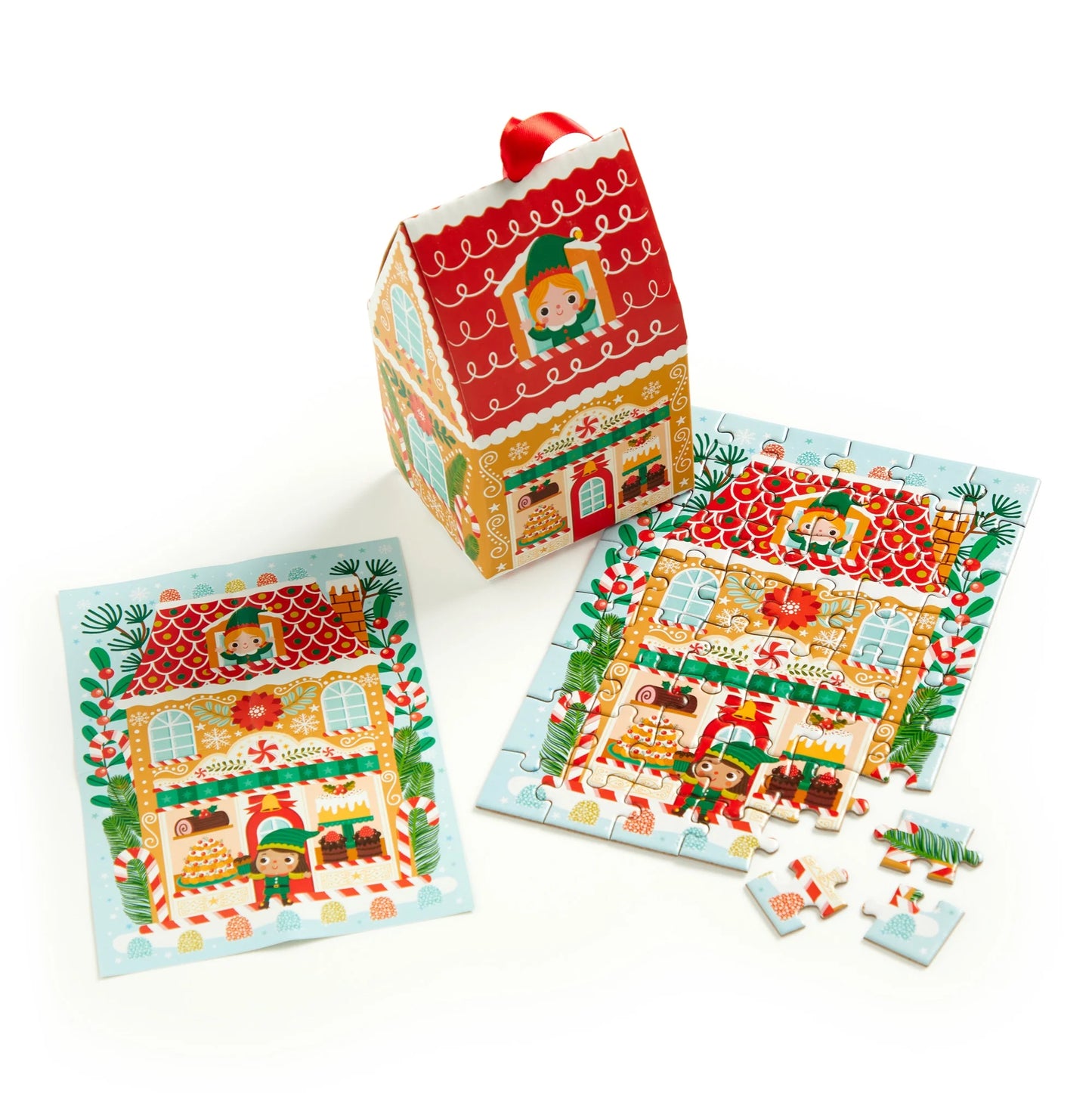 Mudpuppy - Santa's Bakery - 48 Piece Mini Puzzle Ornament