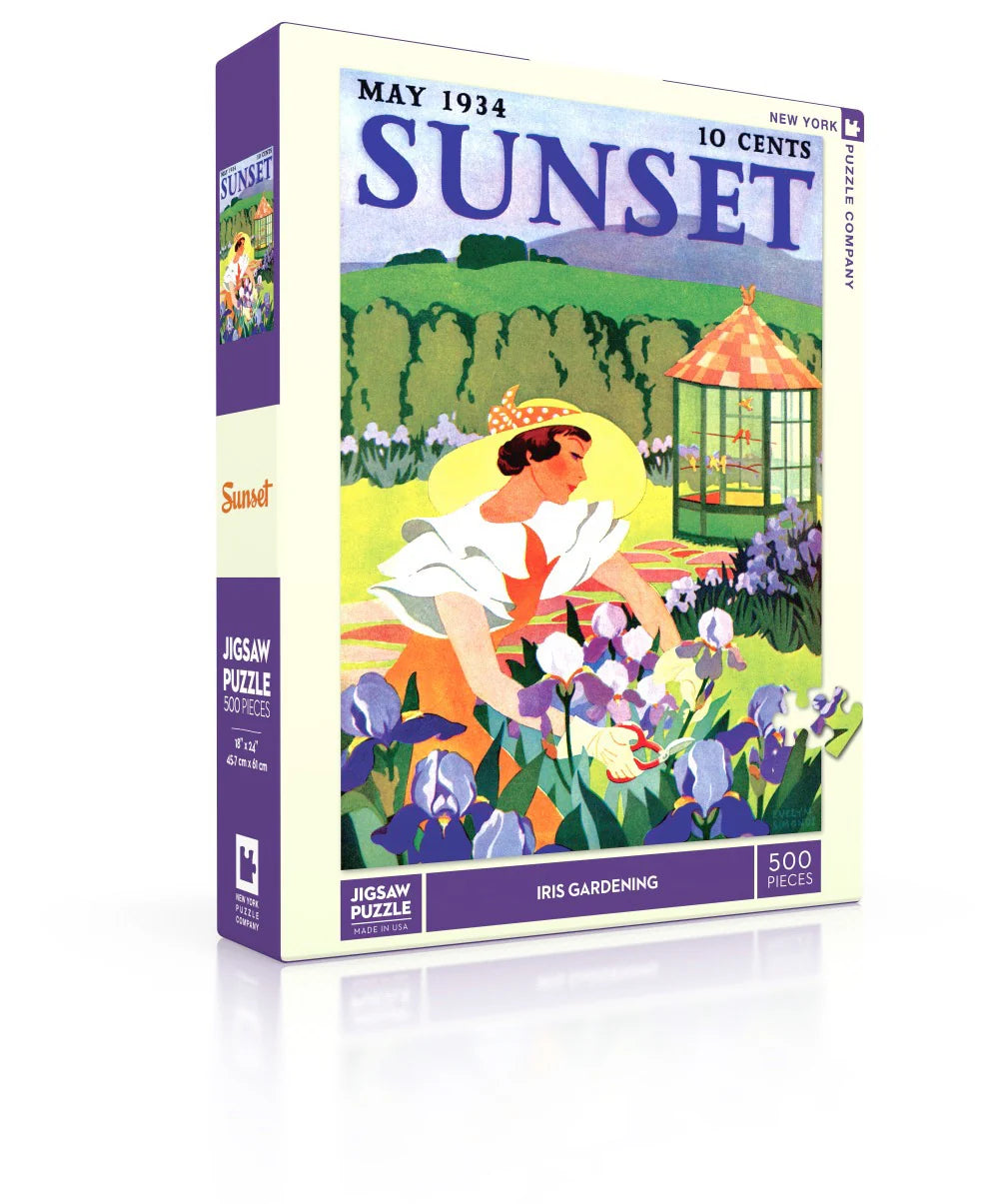 Iris Gardening - 500 Piece Jigsaw Puzzle - New York Puzzle Company - littleyoyo.ca