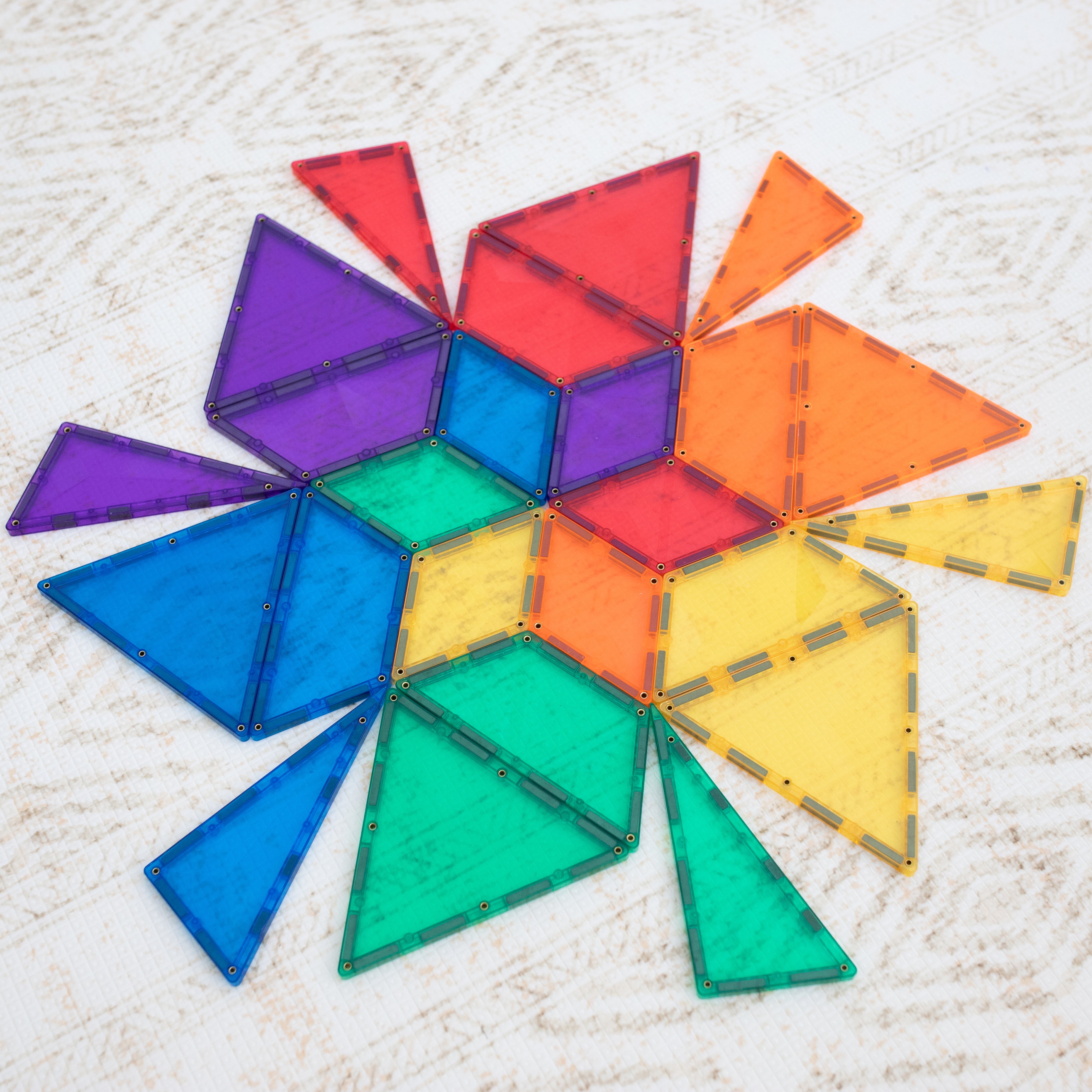 Connetix 36 Piece Rainbow Shape Expansion Pack Magnetic Tiles