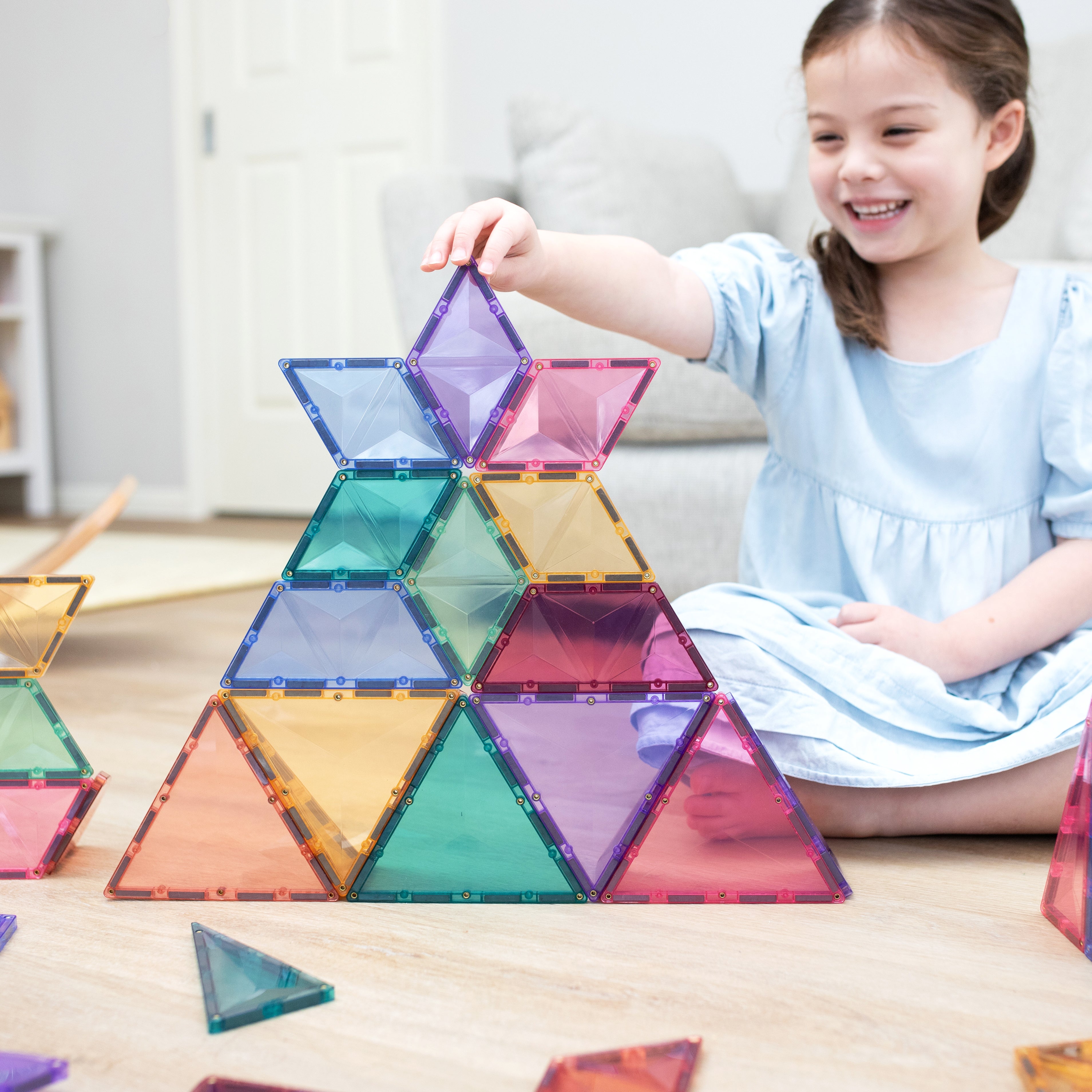 Connetix - 48 Piece Pastel Shape Expansion Pack Magnetic Tiles