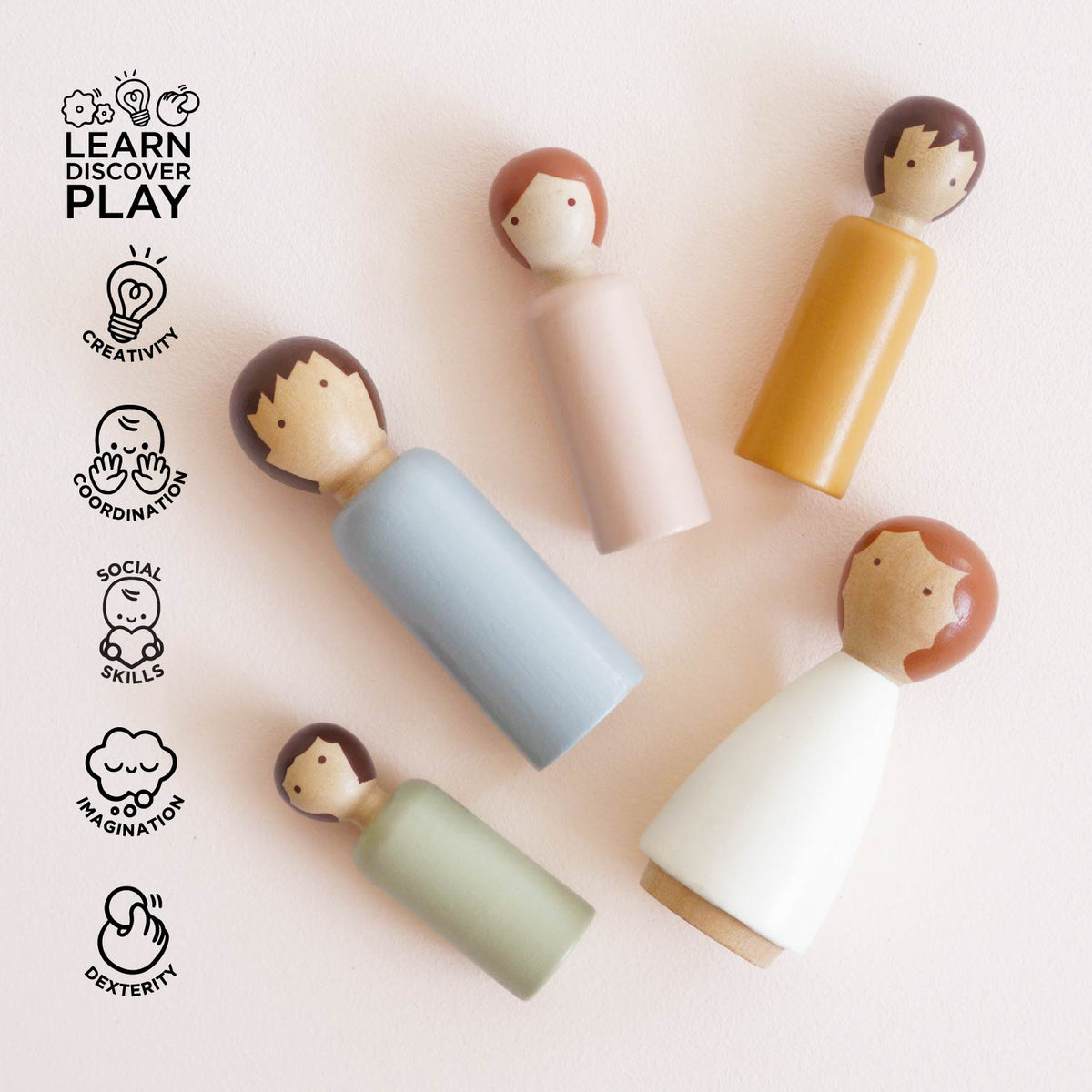 Le Toy Van - Dubois Wooden Family Dolls - Le Toy Van - littleyoyo.ca