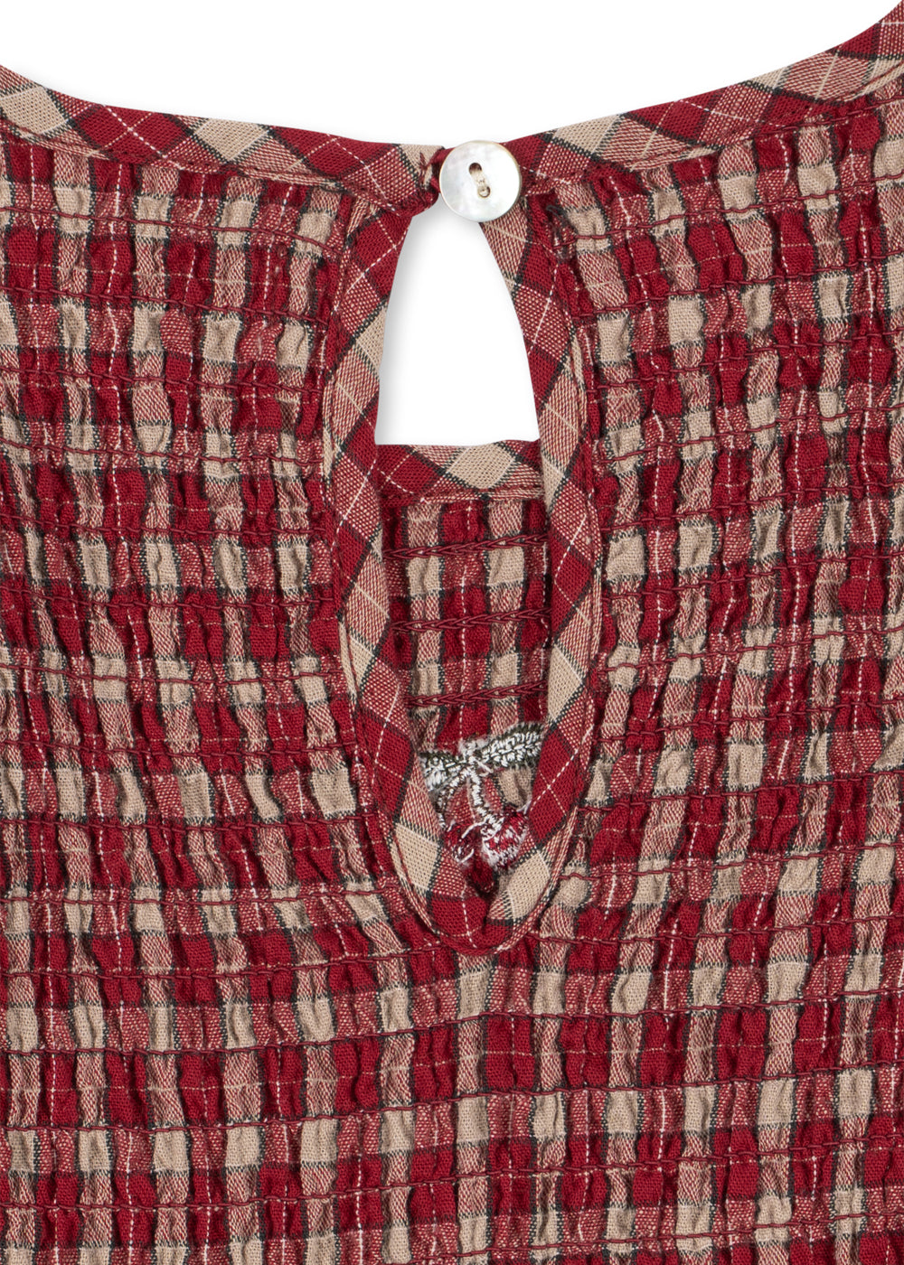 Konges Slojd Elin Smock Dress GOTS - Brick Check