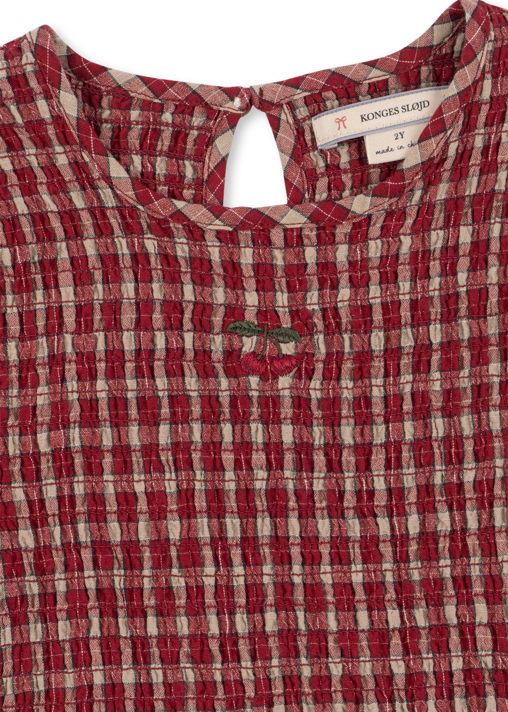 Konges Slojd Elin Smock Dress GOTS - Brick Check