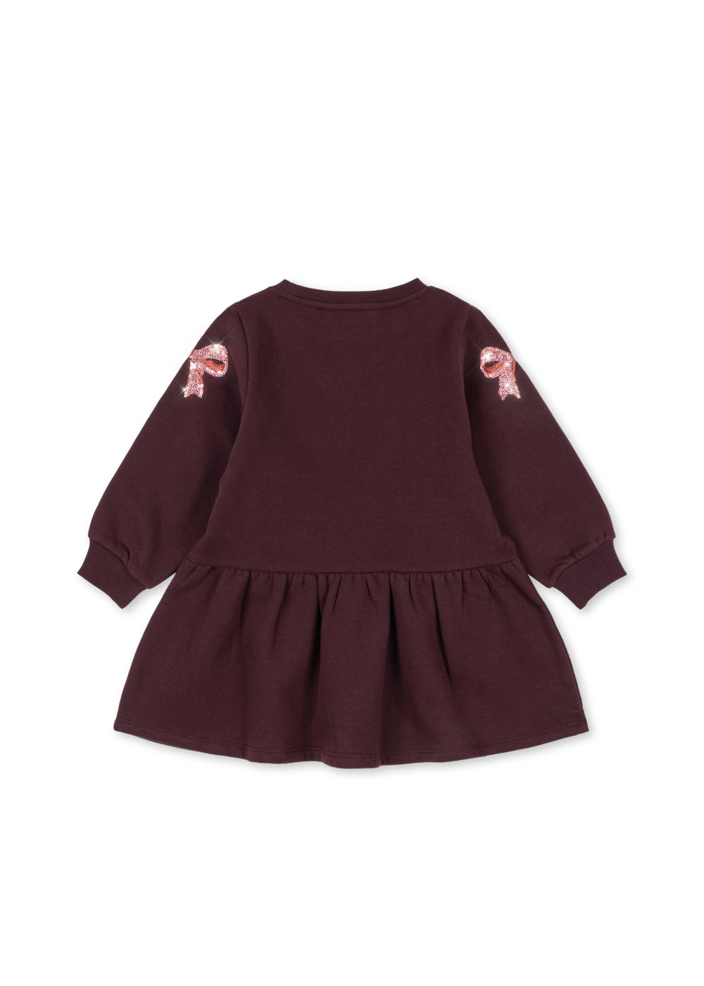 Konges Slojd Lou Bow Sweat Dress GOTS - Decadent Chocolate