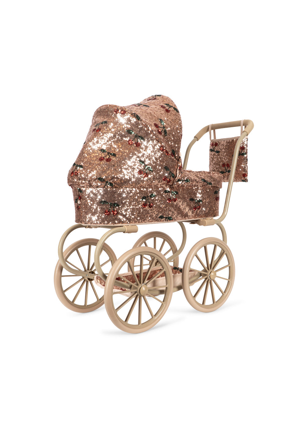 Konges Slojd Sparkly Minnie Doll Pram - Cherry Sequin