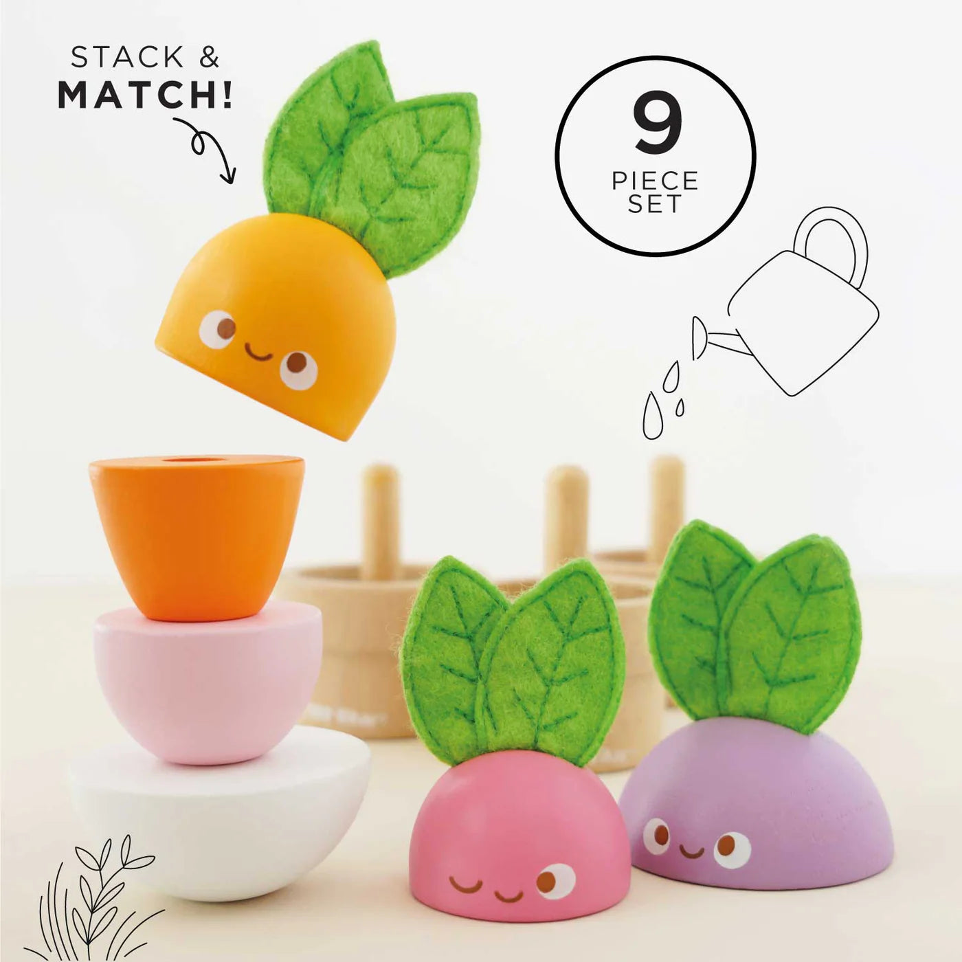 Le Toy Van - Stacking Wooden Veggies - Le Toy Van - littleyoyo.ca