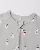 Quincy Mae Bamboo Zip Footie Snowman
