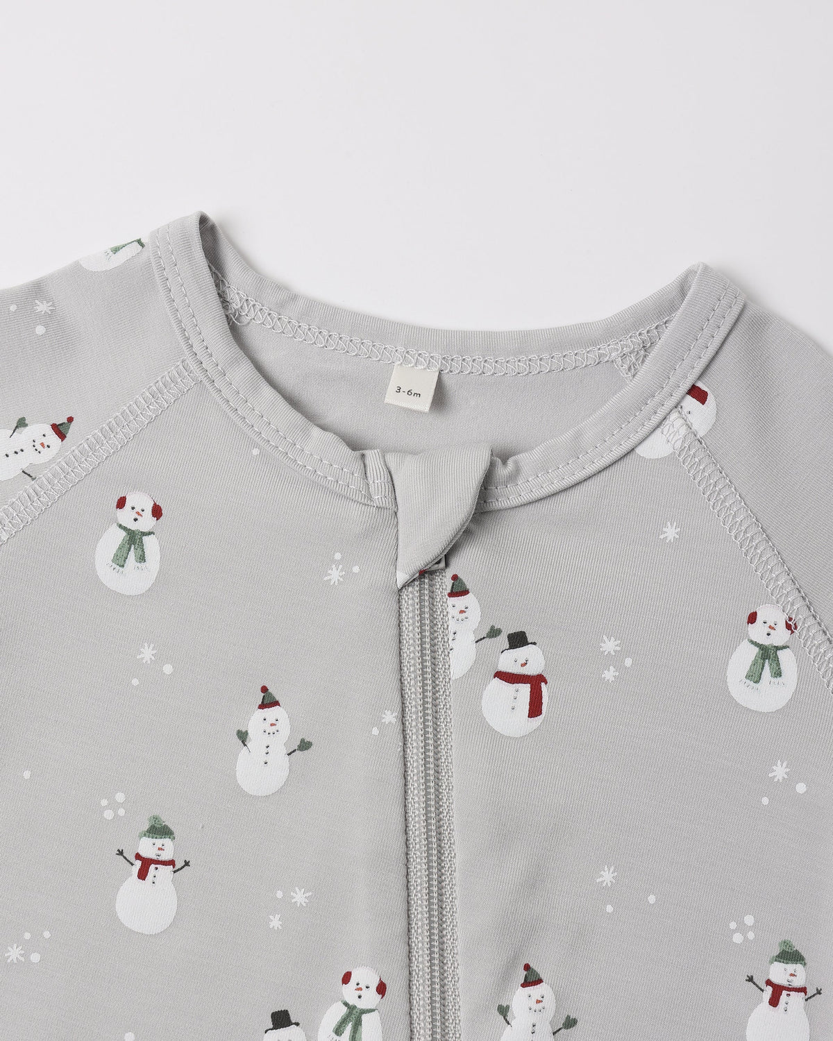 Quincy Mae Bamboo Zip Footie Snowman