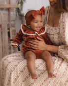 Quincy Mae Velour Bow Headband Redwood