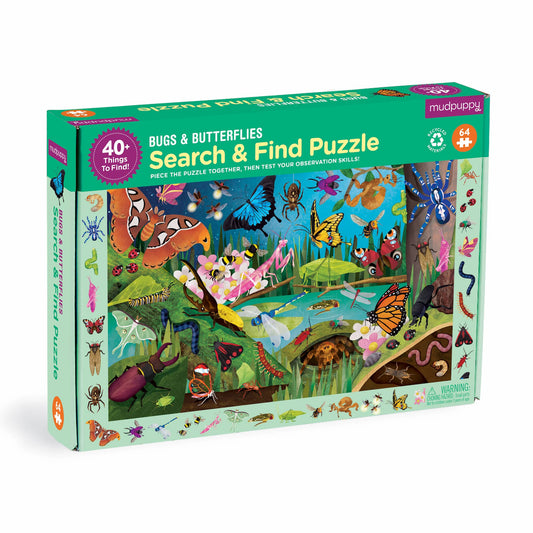 Mudpuppy - Bugs & Butterflies 64 Piece Search & Find Puzzle