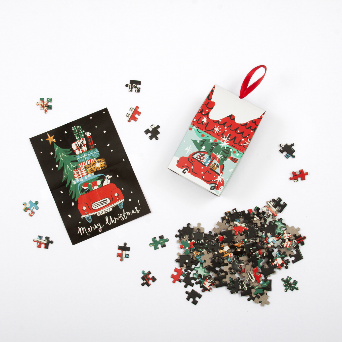 Christmas Car - 130 Piece Puzzle Ornament