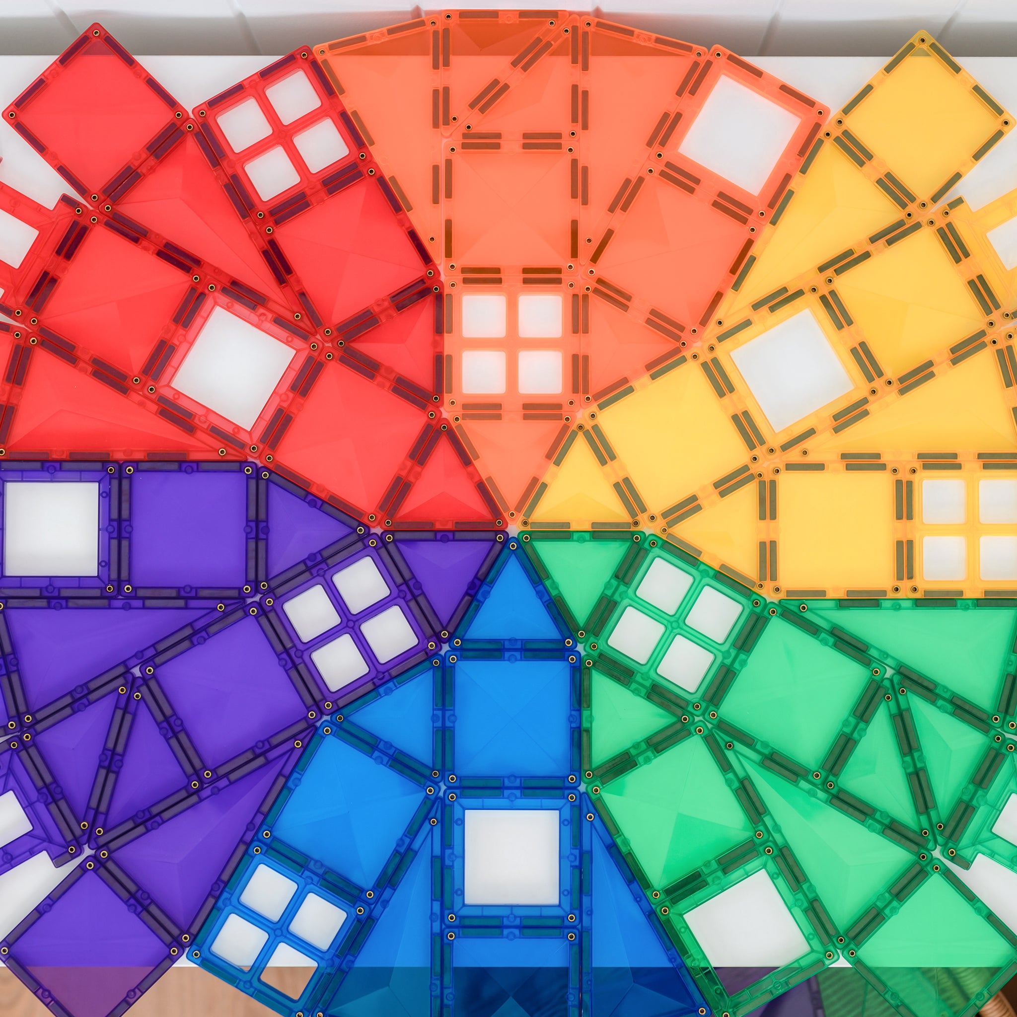 Connetix - 102 Piece Rainbow Creative Pack Magnetic Tiles