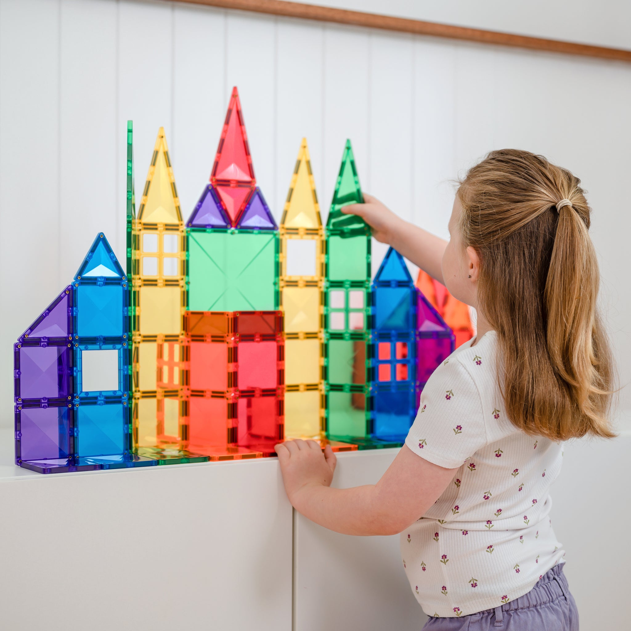 Connetix - 102 Piece Rainbow Creative Pack Magnetic Tiles