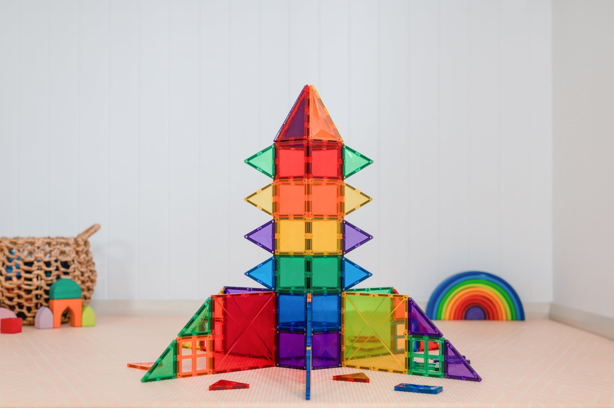 Connetix - 102 Piece Rainbow Creative Pack Magnetic Tiles