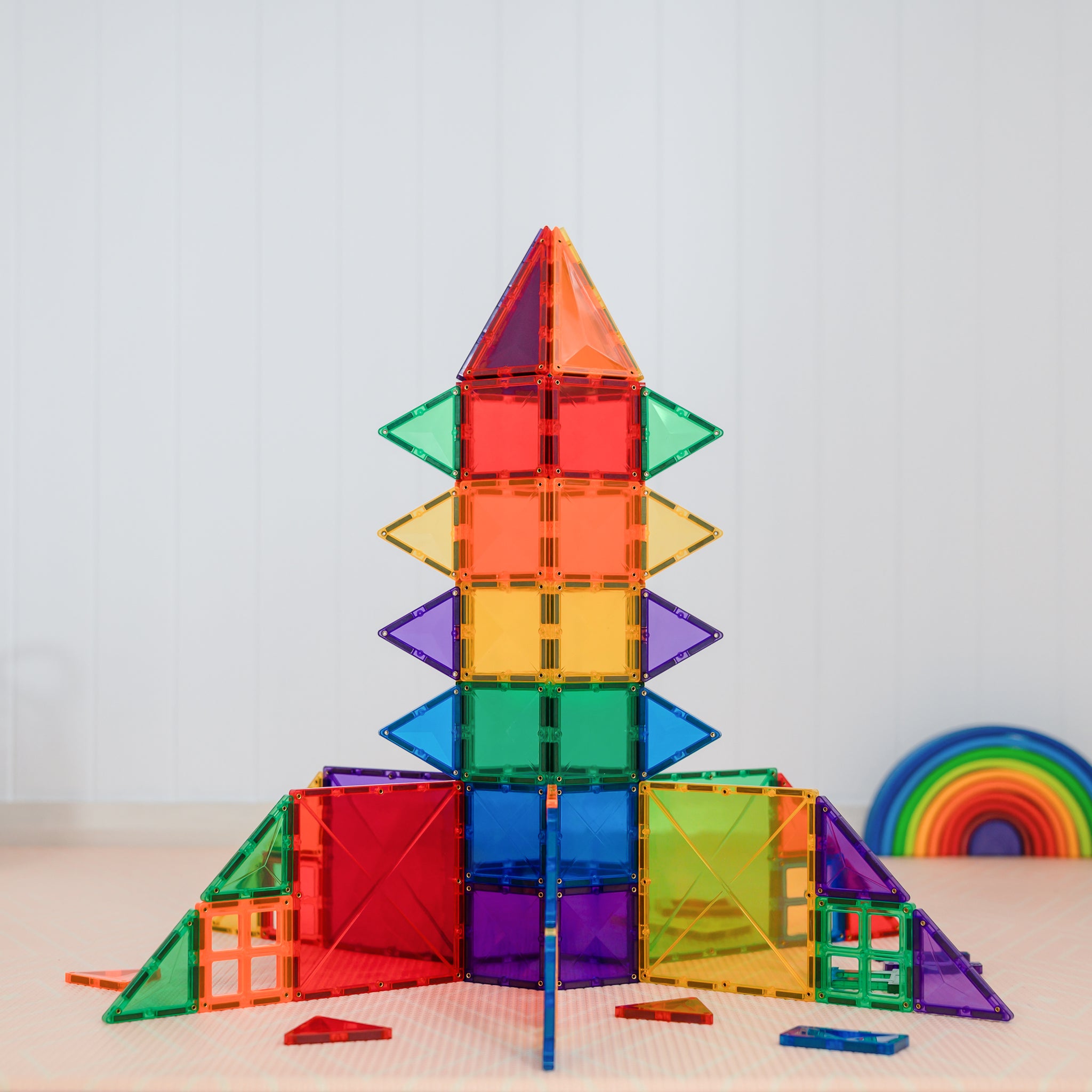 Connetix - 102 Piece Rainbow Creative Pack Magnetic Tiles