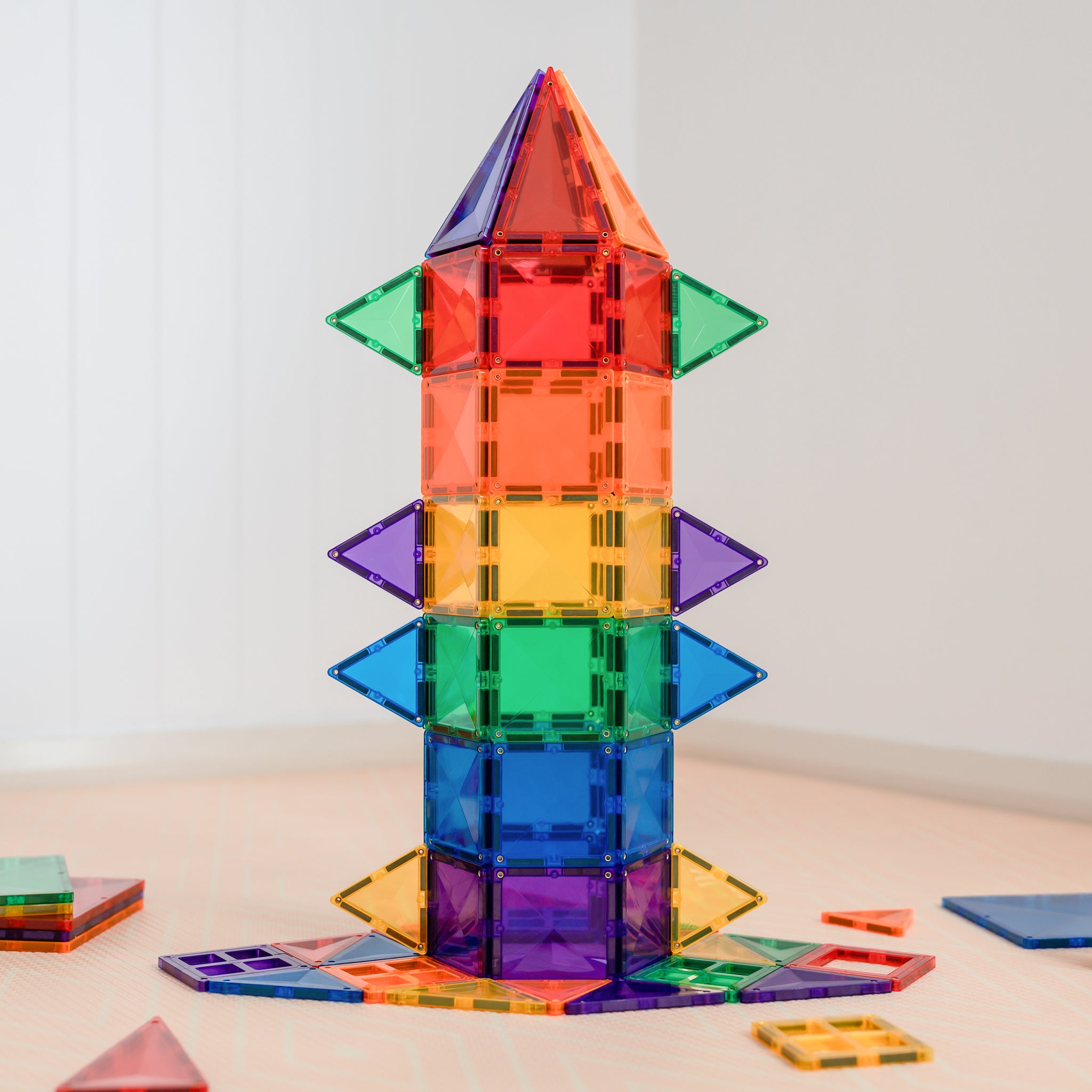 Connetix - 102 Piece Rainbow Creative Pack Magnetic Tiles