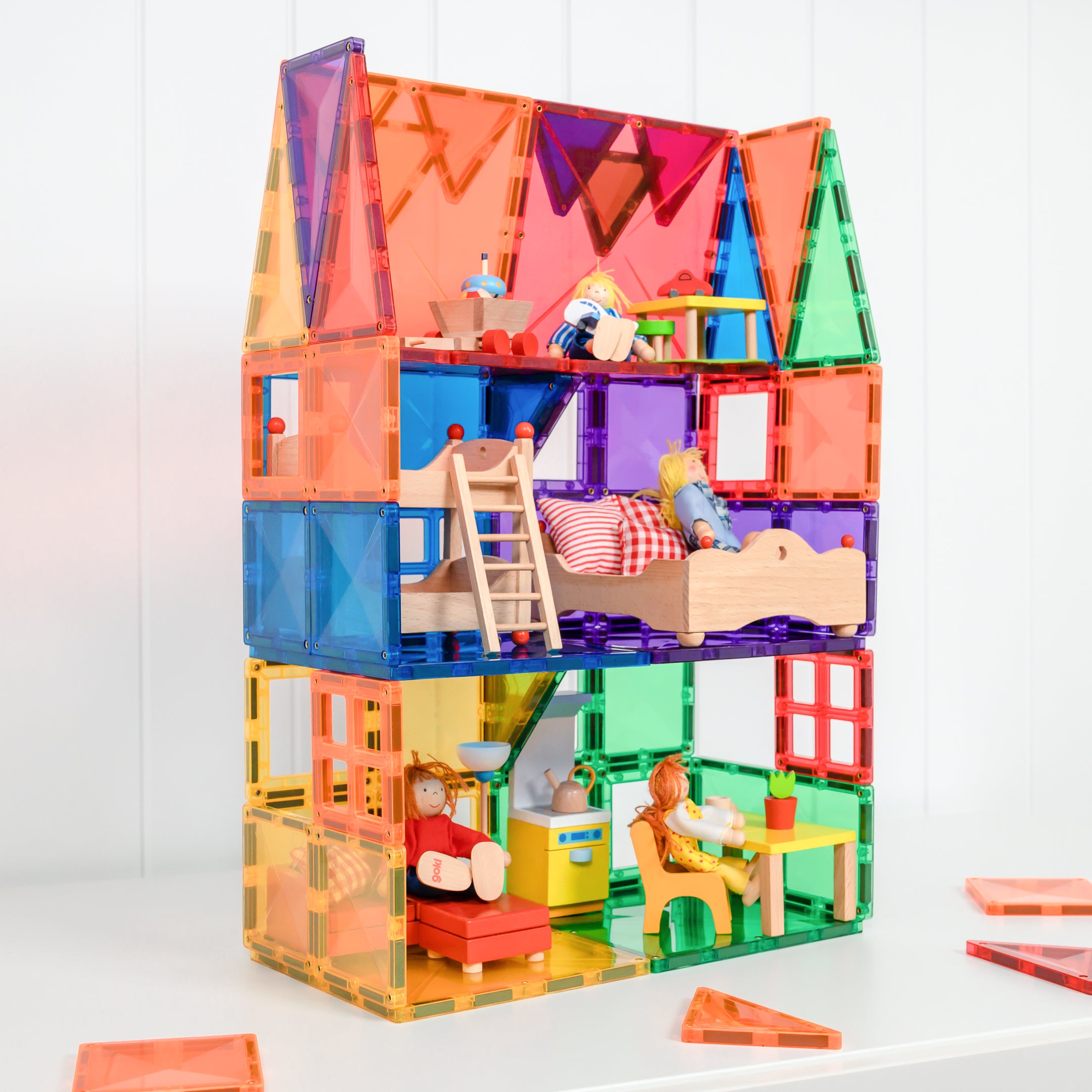 Connetix - 60 Piece Rainbow Starter Pack Magnetic Tiles - Connetix - littleyoyo.ca